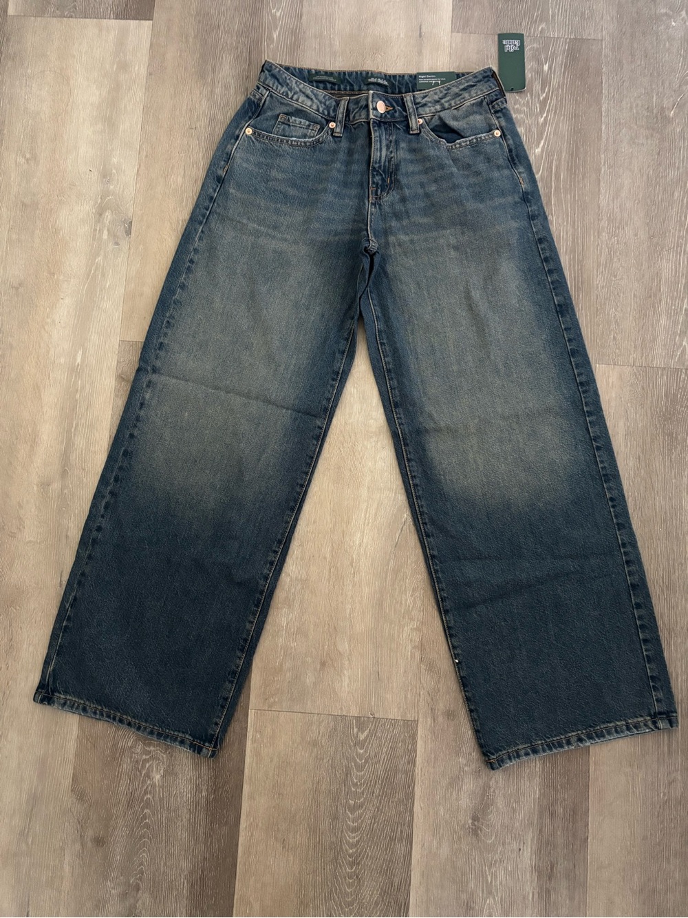 Woman’s Size 4 Wide-Leg Dark Blue Denim Jeans